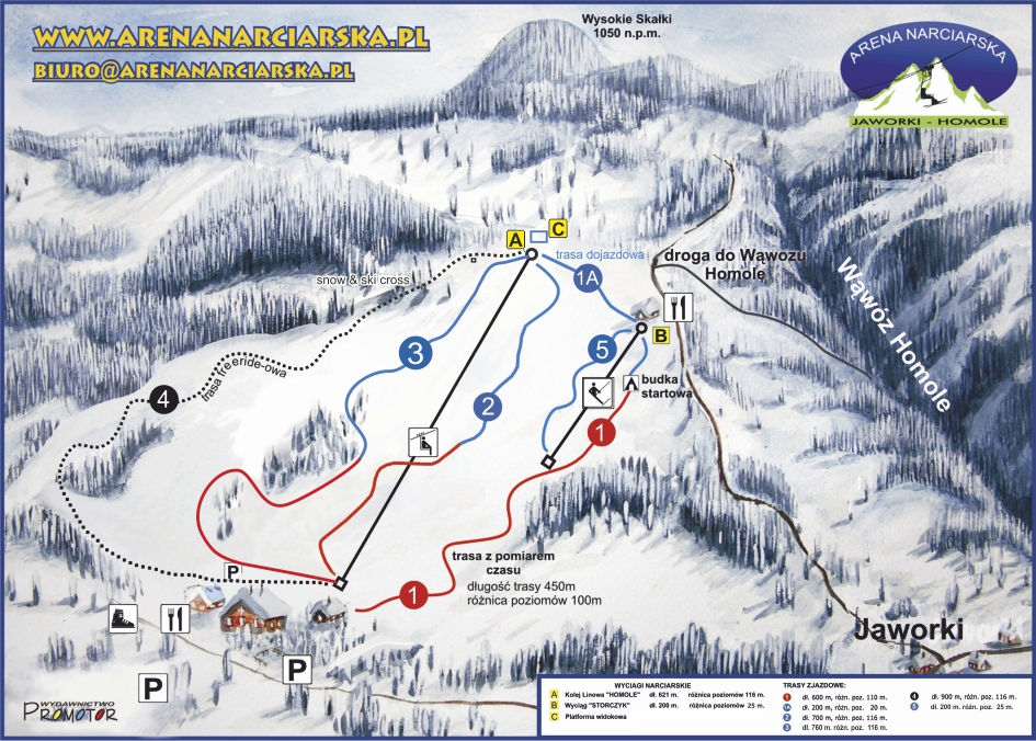 Mapa tras zjazdowych
